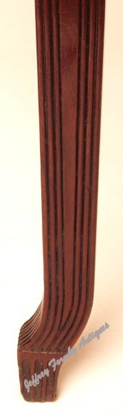 Detail of leg of mahogany tea table